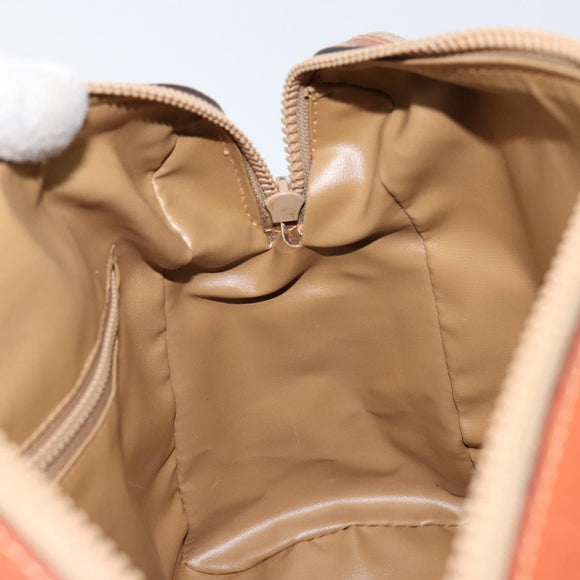 CELINE Macadam Canvas Hand Bag PVC Leather Beige Gold Auth 152189