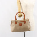CELINE Macadam Canvas Hand Bag PVC Leather Beige Gold Auth 152189-25
