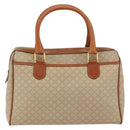 CELINE Macadam Canvas Hand Bag PVC Leather Beige Gold Auth 152189-2