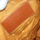 MCM Logogram Vicetos Boston Bag PVC Leather 2way Brown Gold Auth 152194-20