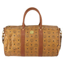 MCM Logogram Vicetos Boston Bag PVC Leather 2way Brown Gold Auth 152194-13