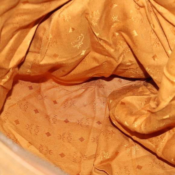 MCM Logogram Vicetos Boston Bag PVC Leather 2way Brown Gold Auth 152194