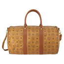 MCM Logogram Vicetos Boston Bag PVC Leather 2way Brown Gold Auth 152194-2