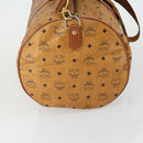 MCM Logogram Vicetos Boston Bag PVC Leather 2way Brown Gold Auth 152194-4