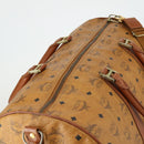 MCM Logogram Vicetos Boston Bag PVC Leather 2way Brown Gold Auth 152194-6