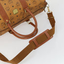 MCM Logogram Vicetos Boston Bag PVC Leather 2way Brown Gold Auth 152194-7