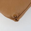 Salvatore Ferragamo Gancini Shoulder Bag Leather Brown Silver Auth 152196-14