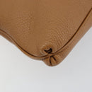 Salvatore Ferragamo Gancini Shoulder Bag Leather Brown Silver Auth 152196-16