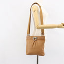 Salvatore Ferragamo Gancini Shoulder Bag Leather Brown Silver Auth 152196-22