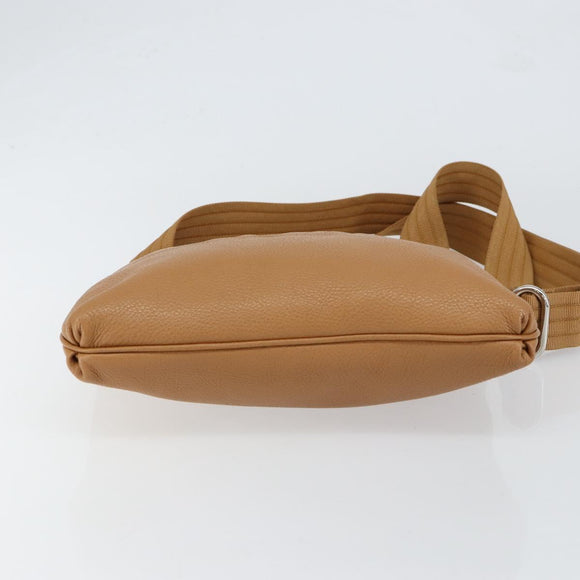 Salvatore Ferragamo Gancini Shoulder Bag Leather Brown Silver Auth 152196