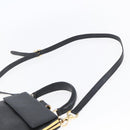 Salvatore Ferragamo Hand Bag Leather 2way Black Gold Auth 152197-10