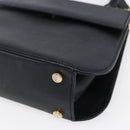 Salvatore Ferragamo Hand Bag Leather 2way Black Gold Auth 152197-12
