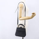 Salvatore Ferragamo Hand Bag Leather 2way Black Gold Auth 152197-22