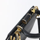 Salvatore Ferragamo Hand Bag Leather 2way Black Gold Auth 152197-6