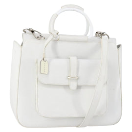 GUCCI Hand Bag Leather 2way White 000 2058 0307 5 Auth 152204