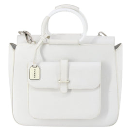 GUCCI Hand Bag Leather 2way White 000 2058 0307 5 Auth 152204 - 0