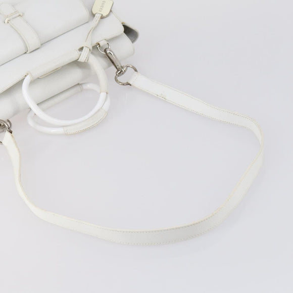 GUCCI Hand Bag Leather 2way White 000 2058 0307 5 Auth 152204