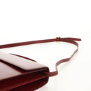 LOEWE Shoulder Bag Leather 2way Red Gold Auth 152205-15