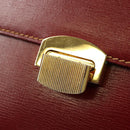 LOEWE Shoulder Bag Leather 2way Red Gold Auth 152205-20