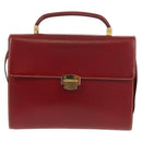 LOEWE Shoulder Bag Leather 2way Red Gold Auth 152205-13