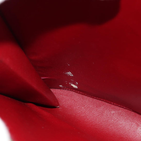 LOEWE Shoulder Bag Leather 2way Red Gold Auth 152205