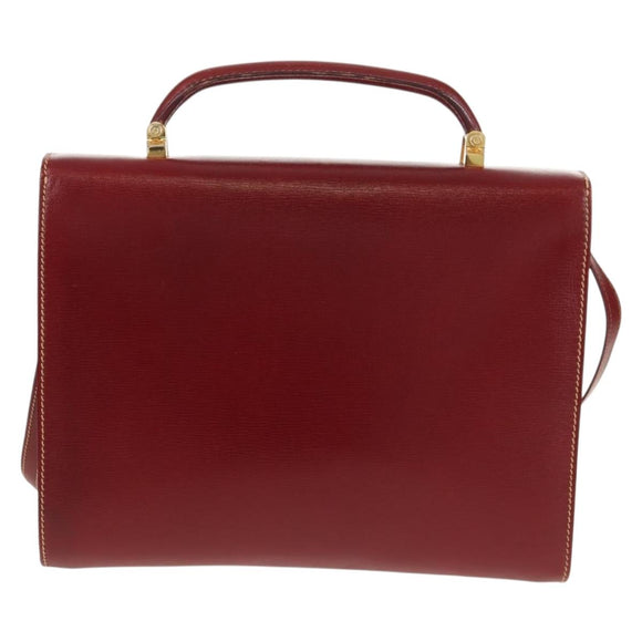 LOEWE Shoulder Bag Leather 2way Red Gold Auth 152205