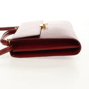 LOEWE Shoulder Bag Leather 2way Red Gold Auth 152205-3