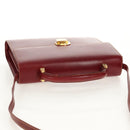 LOEWE Shoulder Bag Leather 2way Red Gold Auth 152205-6