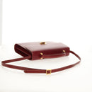 LOEWE Shoulder Bag Leather 2way Red Gold Auth 152205-8