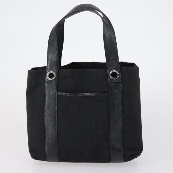 BVLGARI Burberry Nova Check Tote Bag Nylon Canvas 2 Set Black Beige Auth 152213