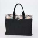 BVLGARI Burberry Nova Check Tote Bag Nylon Canvas 2 Set Black Beige Auth 152213-2