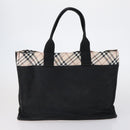 BVLGARI Burberry Nova Check Tote Bag Nylon Canvas 2 Set Black Beige Auth 152213-3