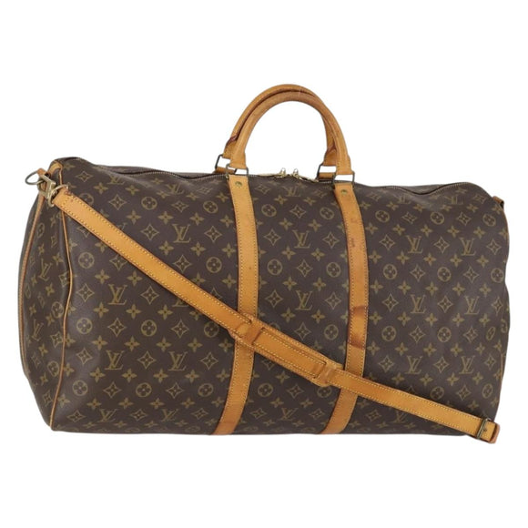 LOUIS VUITTON Monogram Keepall Bandouliere 60 Boston Bag M41412 LV Auth 152215