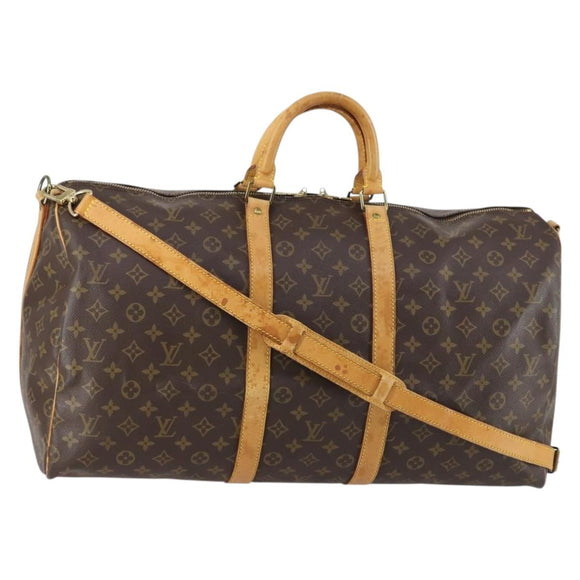 LOUIS VUITTON Monogram Keepall Bandouliere 55 Boston Bag M41414 LV Auth 152216