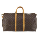 LOUIS VUITTON Monogram Keepall Bandouliere 55 Boston Bag M41414 LV Auth 152216-13