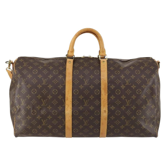 LOUIS VUITTON Monogram Keepall Bandouliere 55 Boston Bag M41414 LV Auth 152216