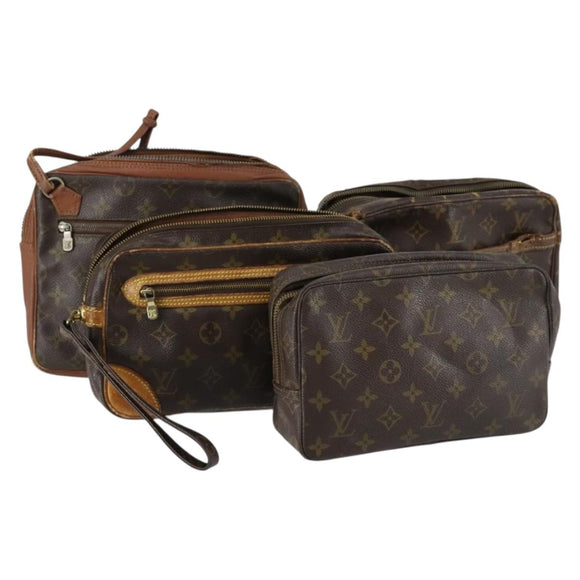 LOUIS VUITTON Monogram Clutch Bag 4 Set LV Auth 152221