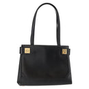 CELINE Tote Bag Leather Black Gold Auth 152229-1