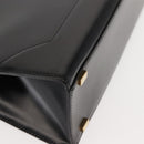 CELINE Tote Bag Leather Black Gold Auth 152229-15