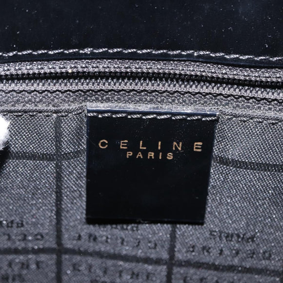 CELINE Tote Bag Leather Black Gold Auth 152229