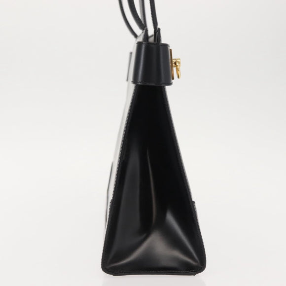 CELINE Tote Bag Leather Black Gold Auth 152229