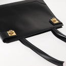 CELINE Tote Bag Leather Black Gold Auth 152229-6