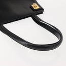 CELINE Tote Bag Leather Black Gold Auth 152229-7