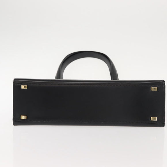 CELINE Tote Bag Leather Black Gold Auth 152229