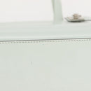 CELINE Tote Bag Leather Silver White Auth 152230-6