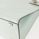 CELINE Tote Bag Leather Silver White Auth 152230-14