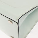 CELINE Tote Bag Leather Silver White Auth 152230-16