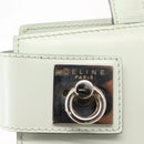 CELINE Tote Bag Leather Silver White Auth 152230-17
