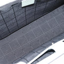 CELINE Tote Bag Leather Silver White Auth 152230-11