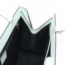 CELINE Tote Bag Leather Silver White Auth 152230-19